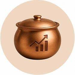 Copper pot of wealth Logo
