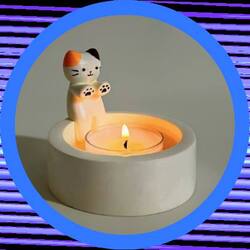 Cute Cat Candle Logo