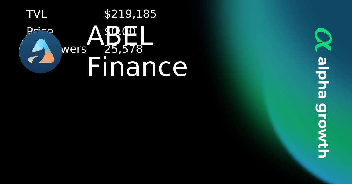 ABEL Finance & ABEL Token Crypto Analytics & User Data | AlphaGrowth