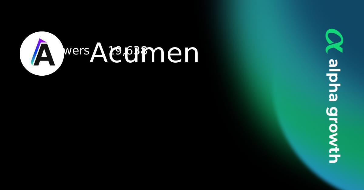 Acumen & ACMN Token Crypto Analytics & User Data | AlphaGrowth