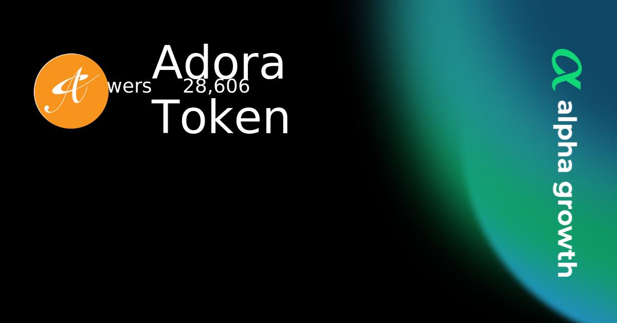Adora Token & ara Token Crypto Analytics & User Data | AlphaGrowth