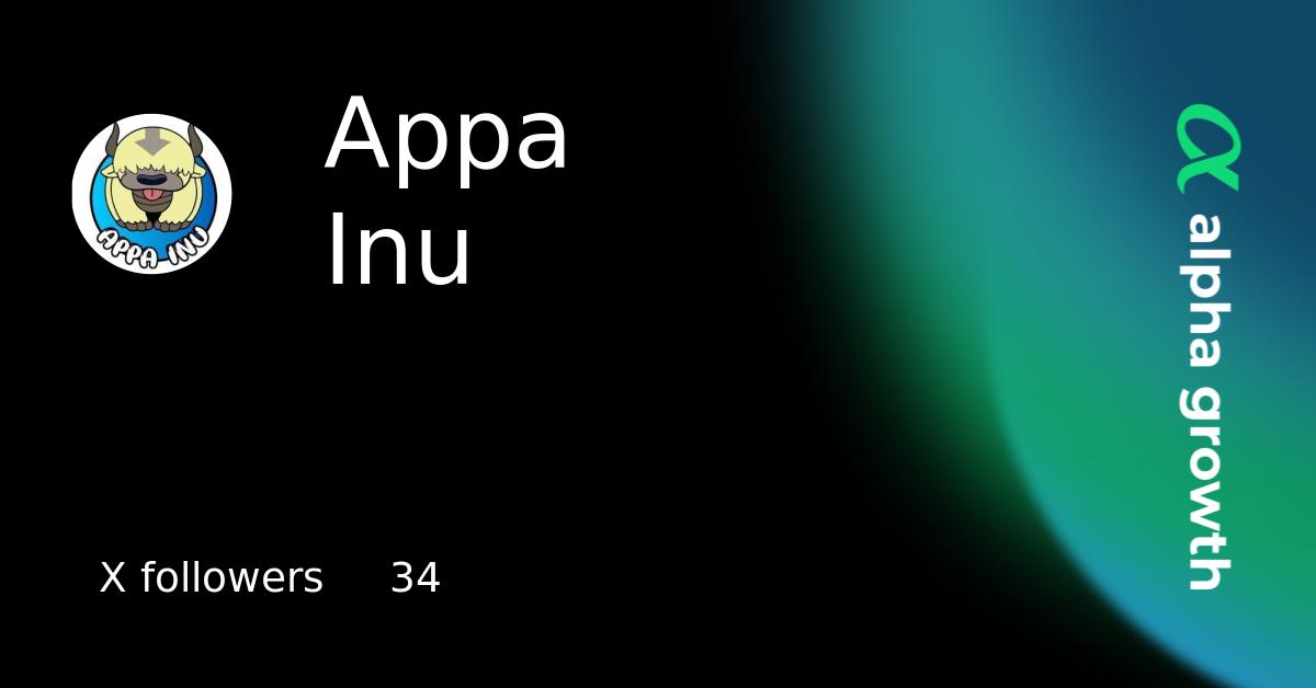 Appa Inu & appa Token Crypto Analytics & User Data | AlphaGrowth