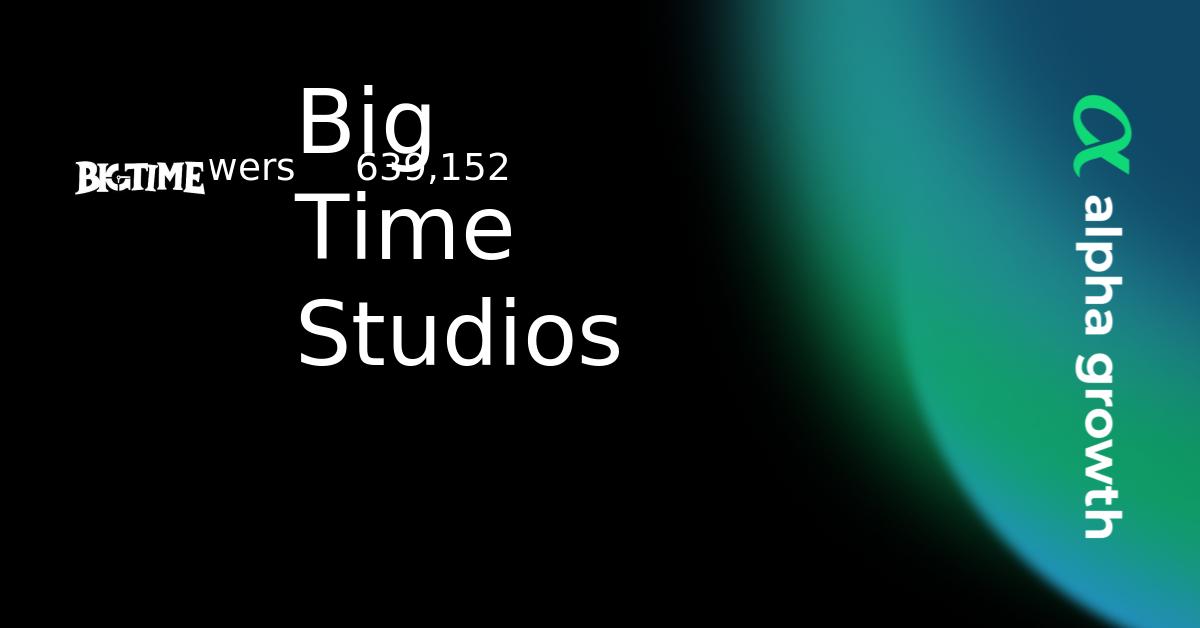 Big Time Studios Crypto Analytics & User Data | AlphaGrowth