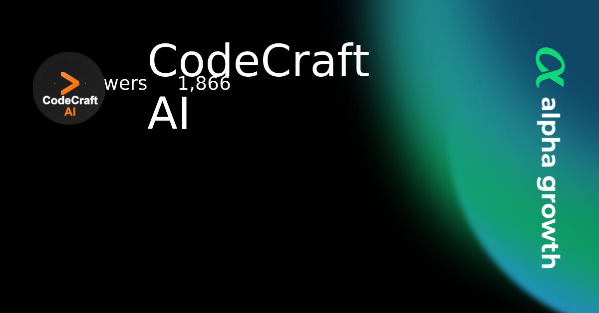 CodeCraft AI & craft Token Crypto Analytics & User Data | AlphaGrowth