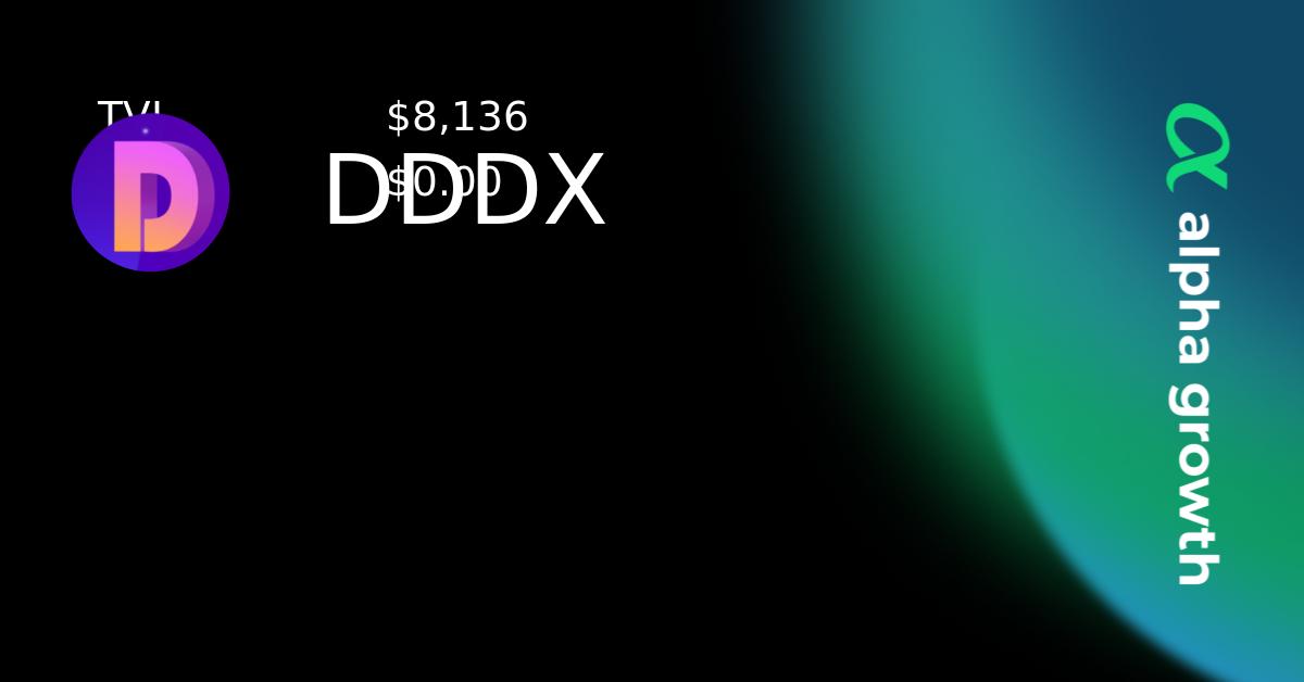 DDDX & dddx Token Crypto Analytics & User Data | AlphaGrowth