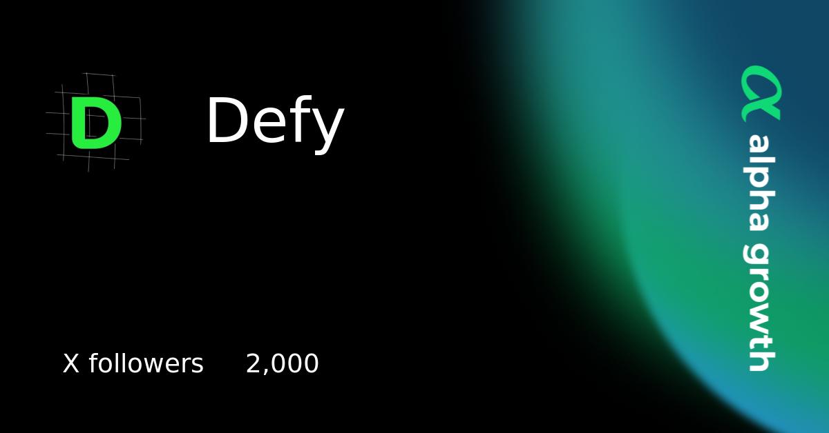 Defy Email Address Defy Crypto Analytics & User Data | AlphaGrowth
