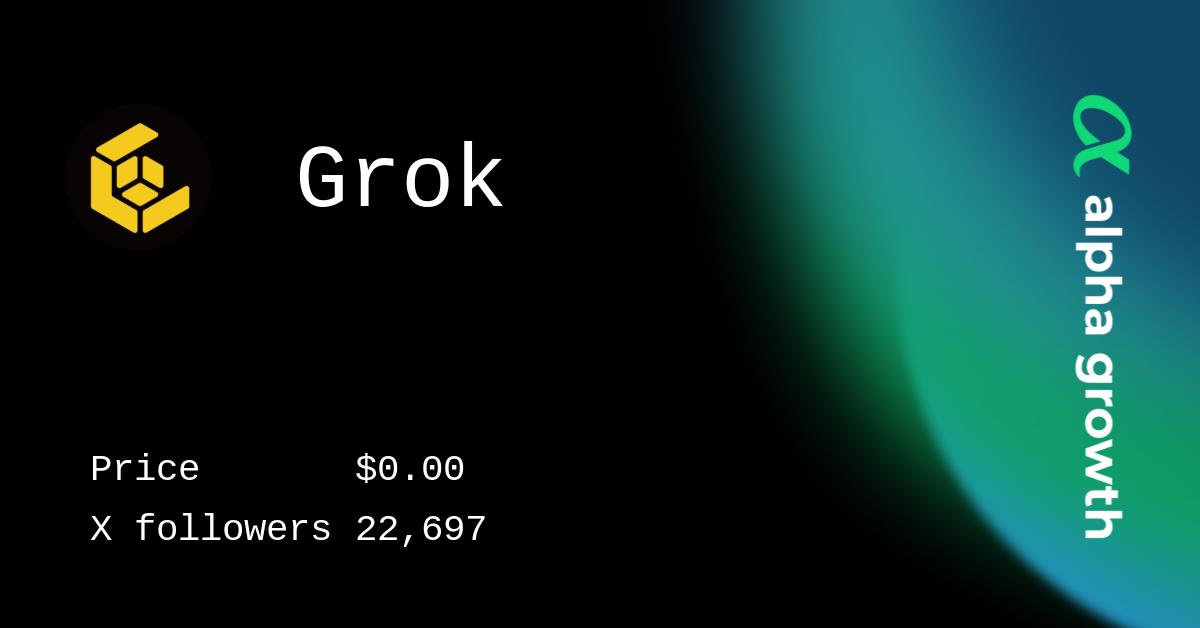 Grok & grok Token Crypto Analytics & User Data | AlphaGrowth