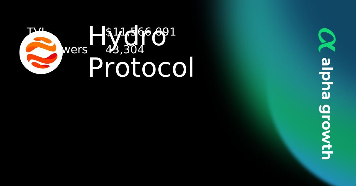 Hydro Protocol Crypto Analytics & User Data | AlphaGrowth