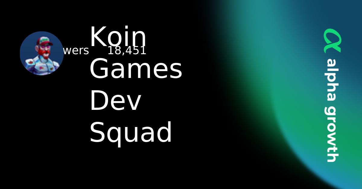 Koin Games Dev Squad Crypto Analytics & User Data | AlphaGrowth