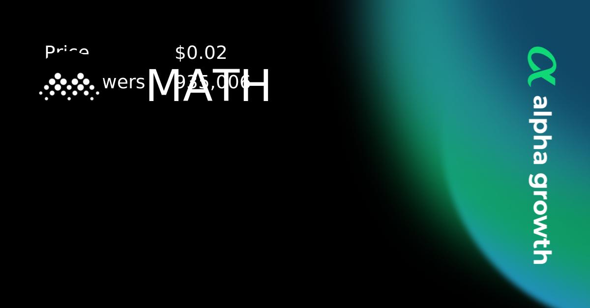 Mathn Token MATH & math Token Crypto Analytics & User Data | AlphaGrowth