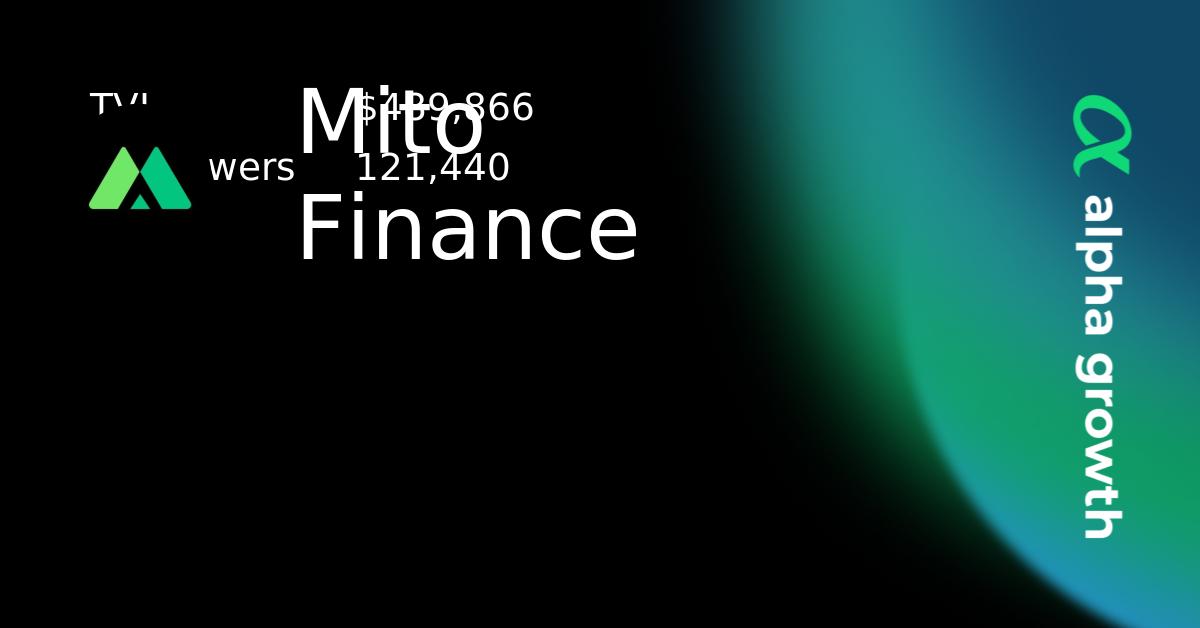 Mito Finance Crypto Analytics & User Data | AlphaGrowth