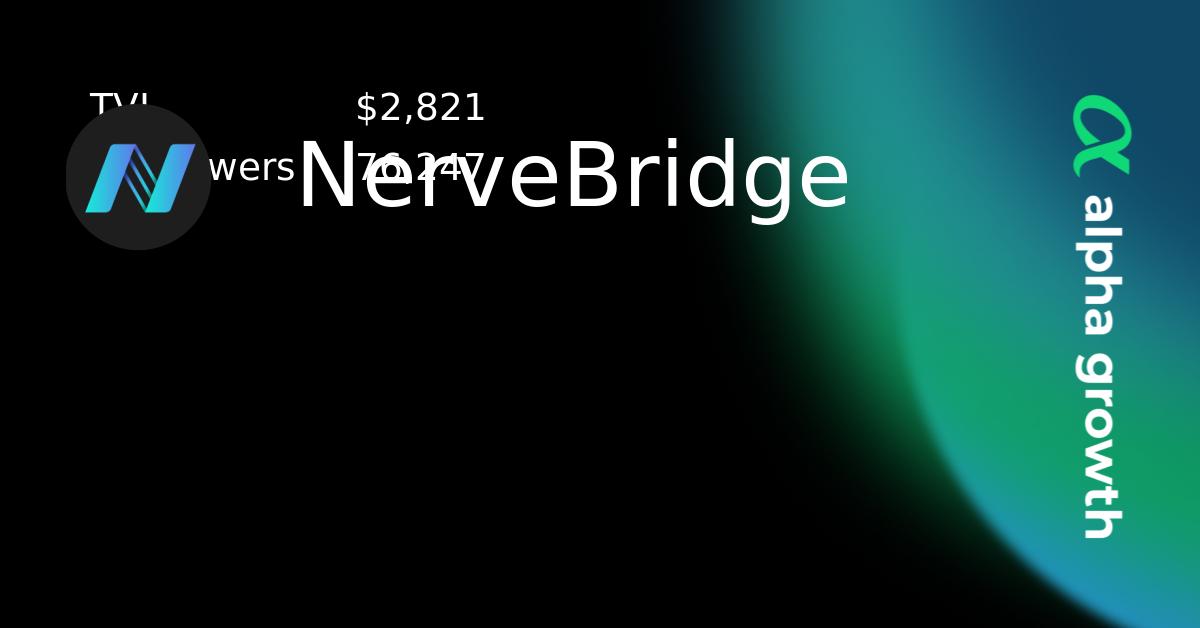 NerveBridge & NVT Token Crypto Analytics & User Data | AlphaGrowth