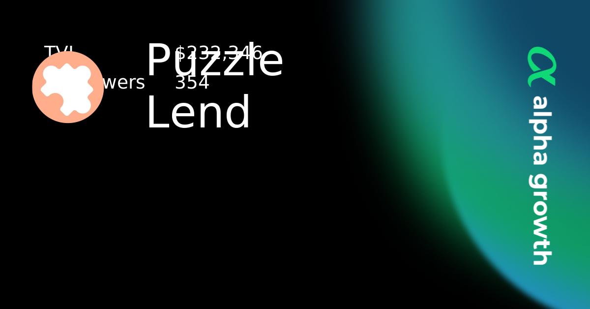 Puzzle Lend & PUZZLESWAP Token Crypto Analytics & User Data | AlphaGrowth