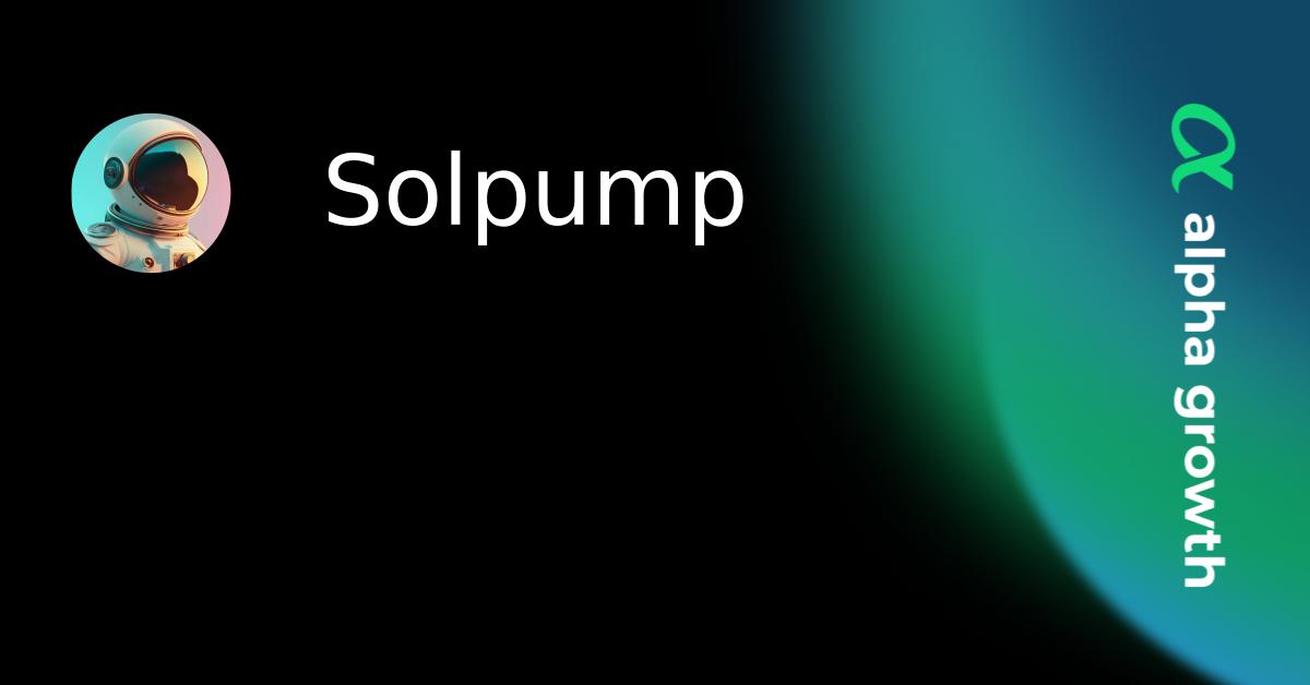 Solpump Crypto Analytics & User Data | AlphaGrowth