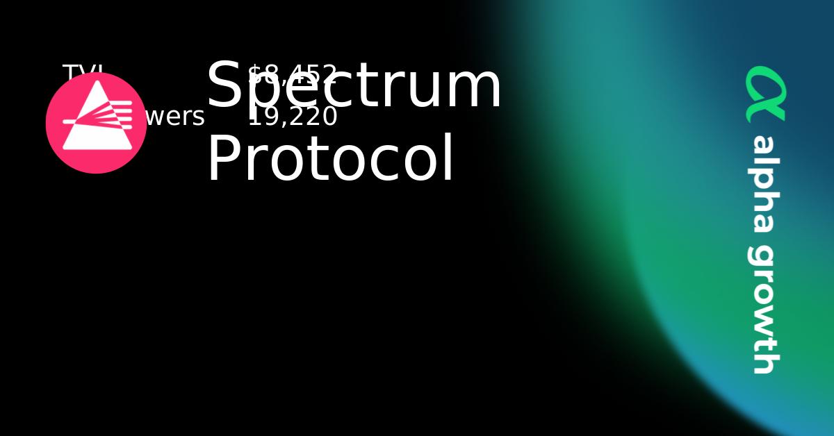 Spectrum Protocol & SPEC Token Crypto Analytics & User Data | AlphaGrowth