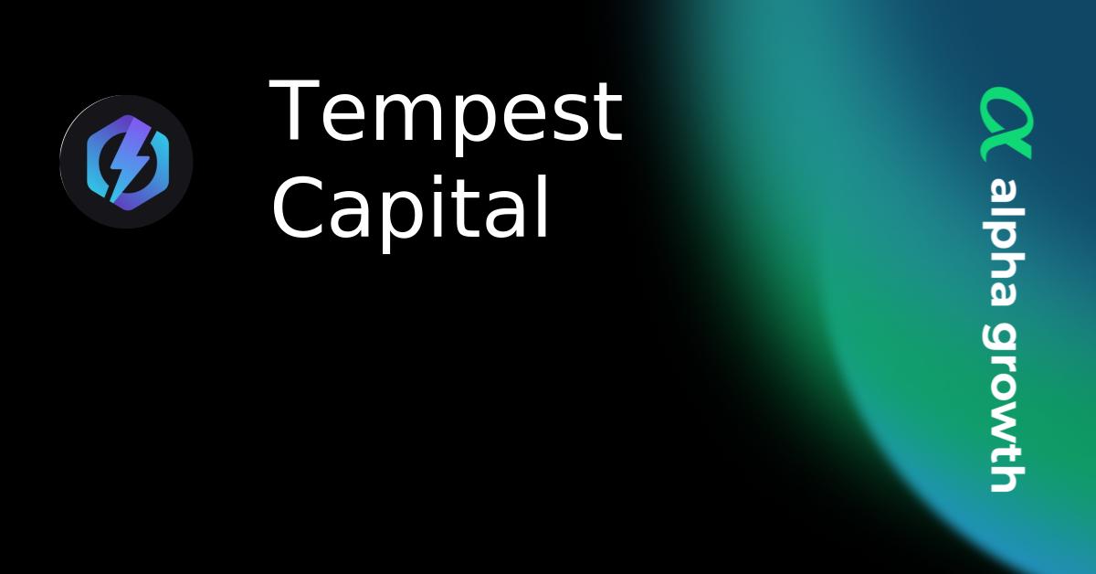 Tempest Capital & TEM Token Crypto Analytics & User Data | AlphaGrowth