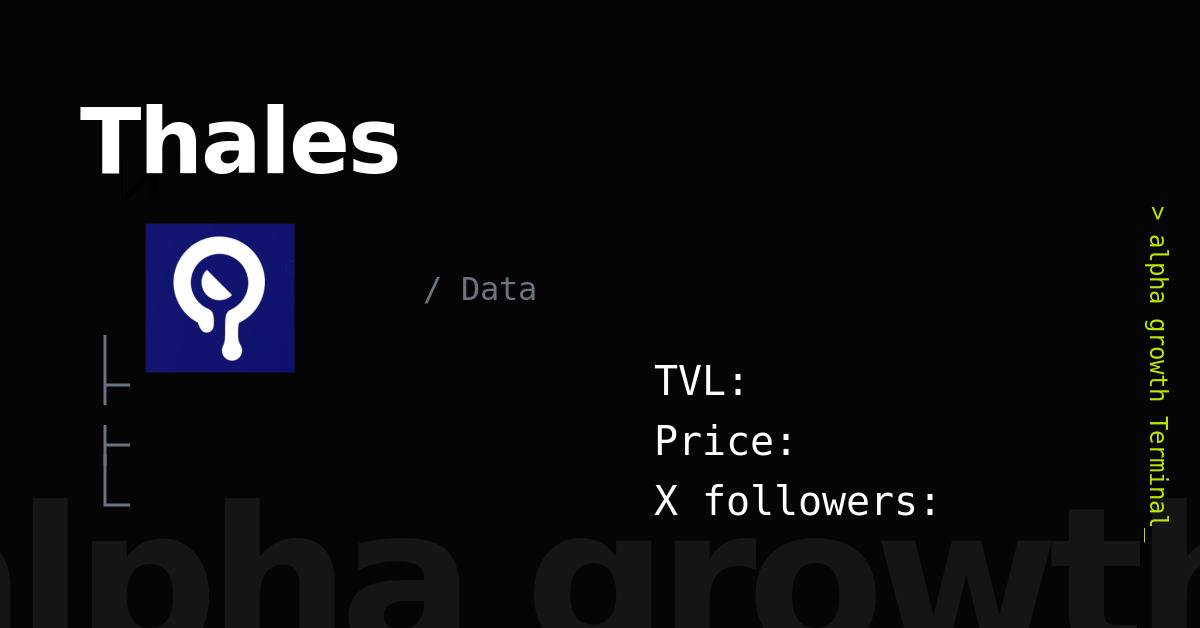 Thales & THALES Token Crypto Analytics & User Data | AlphaGrowth