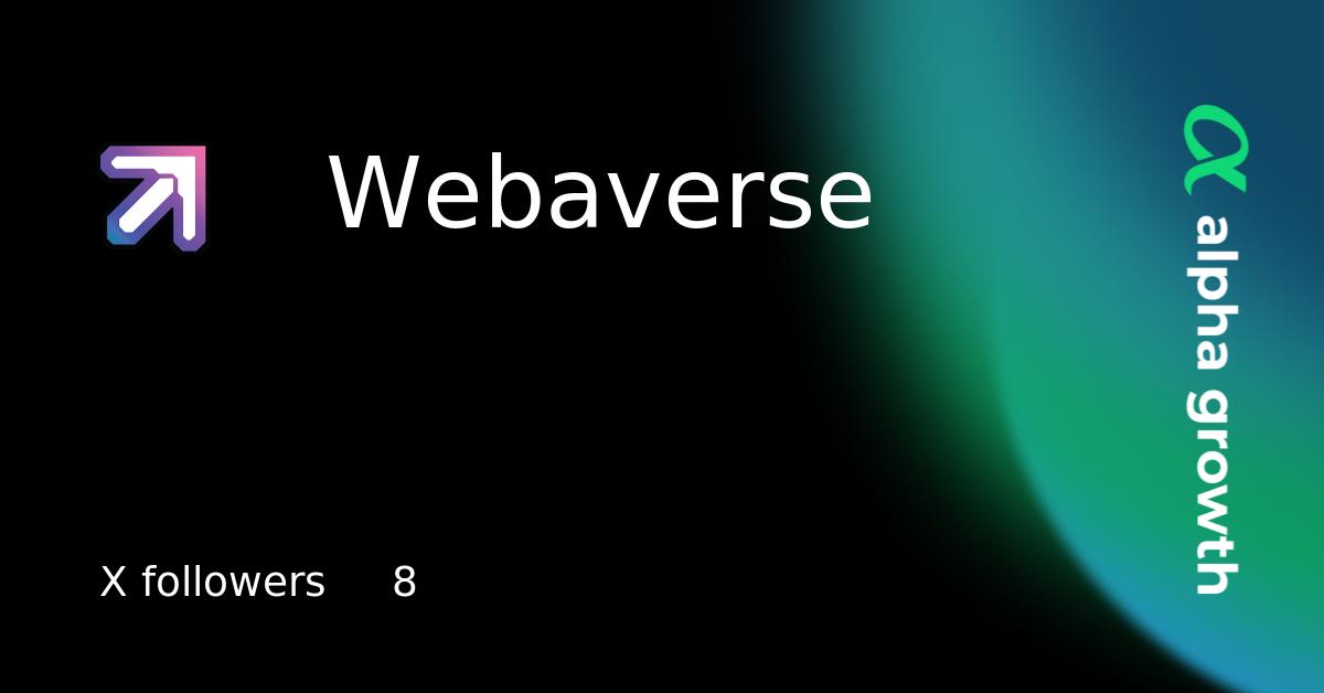 Webaverse Crypto Analytics & User Data | AlphaGrowth