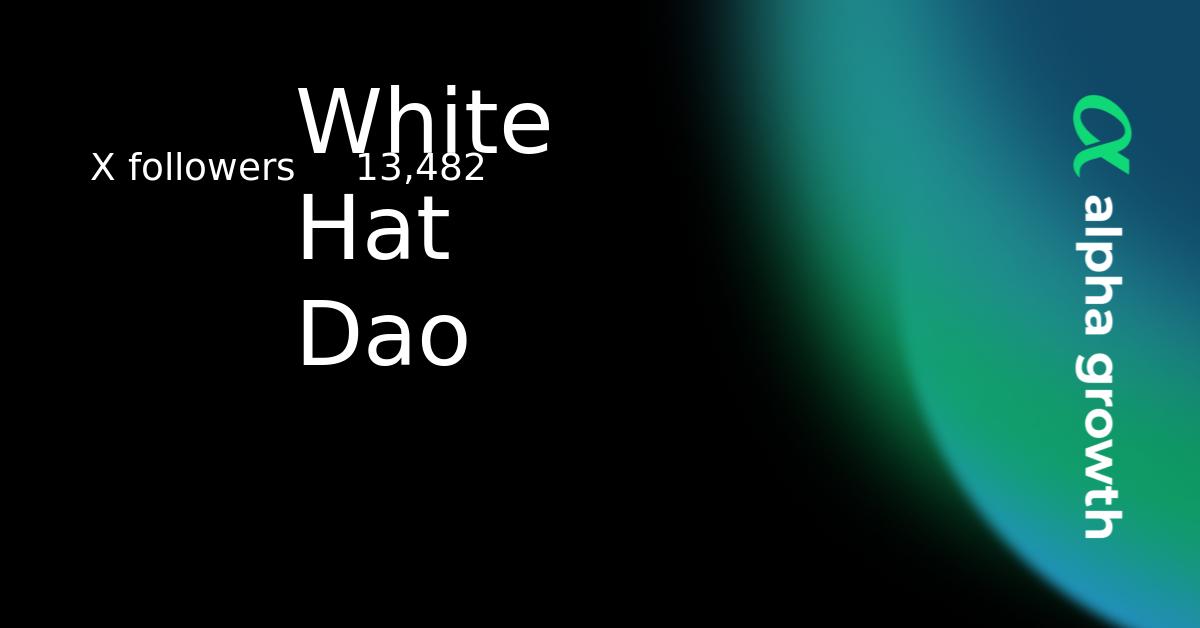 White Hat Dao & WHD Token Crypto Analytics & User Data | AlphaGrowth