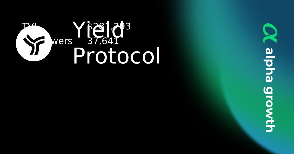 Yield Protocol Yield Protocol & yield Token Crypto Analytics & User Data | AlphaGrowth