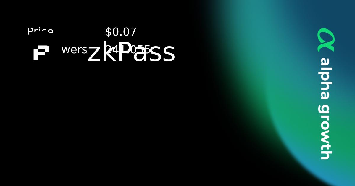 Zkpass Crypto Analytics User Data Alphagrowth